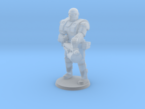 Super Soldier with Heavy weapon in Clear Ultra Fine Detail Plastic