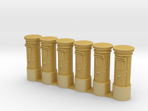 Post Box UK. HO Scale (1:87) in Tan Fine Detail Plastic