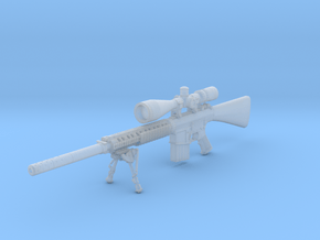 1/16th K11 with bipod suppressor and hunter scope in Clear Ultra Fine Detail Plastic