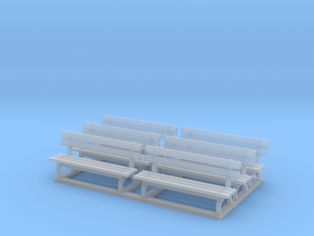 Park bench 01. 1:64 Scale  in Clear Ultra Fine Detail Plastic