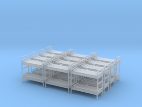Bunk bed 01.Scale HO (1:87) in Clear Ultra Fine Detail Plastic