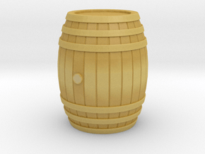 Wooden Barrel 01. 1:24 Scale  in Tan Fine Detail Plastic