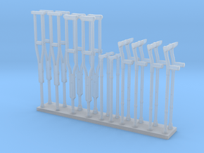 Crutches 01.  1:32 Scale in Clear Ultra Fine Detail Plastic
