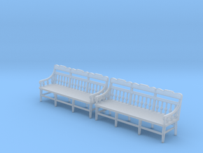 Wood Bench 03. 1:43 Scale in Clear Ultra Fine Detail Plastic