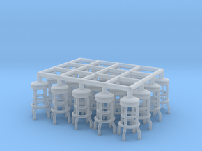 50's soda fountain bar stool 02. 1:50 Scale  in Clear Ultra Fine Detail Plastic
