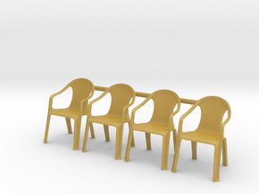Plastic Chair 01 . 1:35 Scale in Tan Fine Detail Plastic
