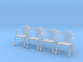 Plastic Chair 01 . 1:35 Scale in Clear Ultra Fine Detail Plastic