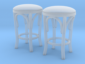 Stool 02. 1:12 Scale x2 Units in Clear Ultra Fine Detail Plastic