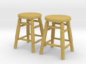 Stool 03. 1:12 Scale x2 Units in Tan Fine Detail Plastic