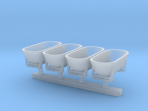 Moderm Bathtube 01. 1:87 Scale  x4 Units in Clear Ultra Fine Detail Plastic