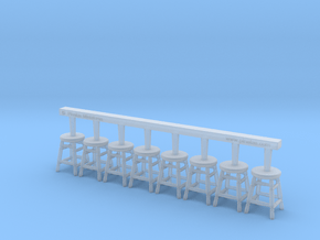 Stool 03. 1:48 Scale x8 Units in Clear Ultra Fine Detail Plastic
