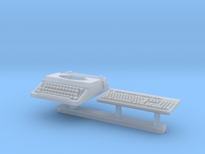 Typewriter and Keyboard. 1:20 Scale in Clear Ultra Fine Detail Plastic