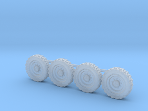 Tractor wheels  01.  Ø15mm . 1:87 Scale (HO) in Clear Ultra Fine Detail Plastic