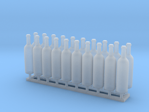 Wine Bottles Ver01. 1:12 Scale x20 units (30mm) in Clear Ultra Fine Detail Plastic