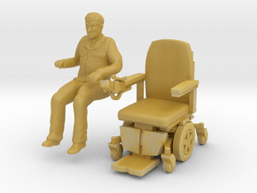 Wheelchair with Man Ver 03. 1:48 Scale in Tan Fine Detail Plastic