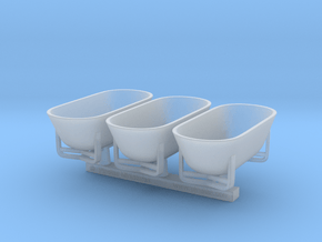 Moderm Bathtube 01. 1:64 Scale  x3 Units in Clear Ultra Fine Detail Plastic