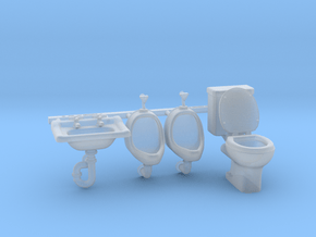 Toilet Set 01. 1:24 Scale in Clear Ultra Fine Detail Plastic