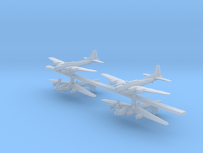 1:700 Scale B-17G Flying Fortresses (4x) in Clear Ultra Fine Detail Plastic