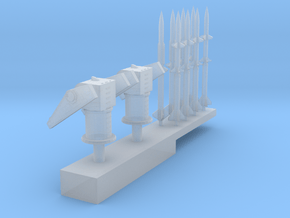 1:600 Scale Mk 10 Terrier Missile Launchers in Clear Ultra Fine Detail Plastic