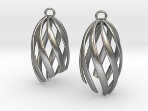 Twisted cut Earrings in Natural Silver