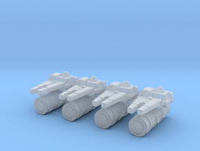 Four Earther Railgun Pods in Clear Ultra Fine Detail Plastic