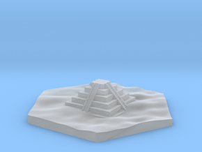 Aztec/Maya pyramid terrain hex tile counter in Clear Ultra Fine Detail Plastic