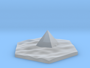 Pyramid in desert terrain hex tile counter in Clear Ultra Fine Detail Plastic