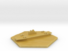 UK carrier WW2 warship hex counter in Tan Fine Detail Plastic