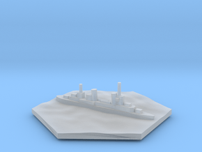 Cruiser WW2 warship hex counter in Clear Ultra Fine Detail Plastic