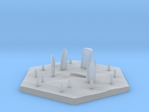 Standing stones terrain hex tile counter in Clear Ultra Fine Detail Plastic