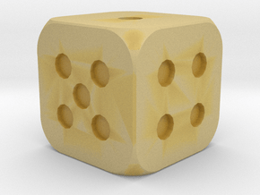 1cm balanced 6 sided dice (d6) in Tan Fine Detail Plastic