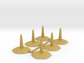 6 pack Flying-Space Hex Stands in Tan Fine Detail Plastic