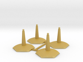 4 pack Flying-Space hex base stands in Tan Fine Detail Plastic