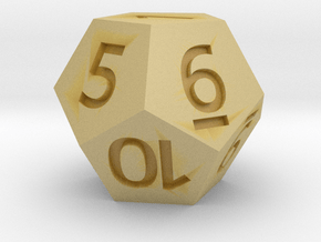 12 sided dice (d12) 20mm dice in Tan Fine Detail Plastic
