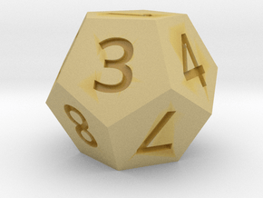 12 sided dice (d12) 25mm dice in Tan Fine Detail Plastic