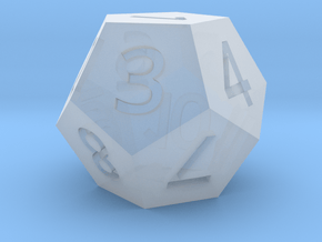 12 sided dice (d12) 25mm dice in Clear Ultra Fine Detail Plastic