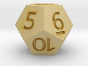 12 sided dice (d12) 30mm dice in Tan Fine Detail Plastic