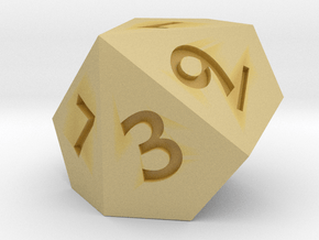 10 sided dice (d10) 30+mm dice in Tan Fine Detail Plastic