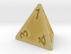 4 sided dice (d4) 25mm dice in Tan Fine Detail Plastic
