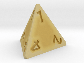 4 sided dice (d4) 30mm dice in Tan Fine Detail Plastic
