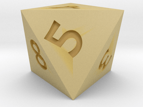 8 sided dice (d8) 30mm dice in Tan Fine Detail Plastic