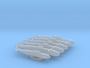 Russian Navy Cold War SSNs (set A) in Clear Ultra Fine Detail Plastic
