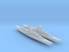 2pk German Scharnhorst class battleship 1:2500 WW2 in Clear Ultra Fine Detail Plastic