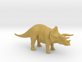 Plastic Triceratops v1 1:64-S 25mm in Tan Fine Detail Plastic
