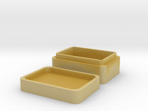 Small dice box with lid in Tan Fine Detail Plastic