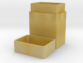 Large dice box with lid in Tan Fine Detail Plastic