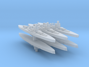 6pk Italian Littorio class battleships 1:5000 WW2 in Clear Ultra Fine Detail Plastic