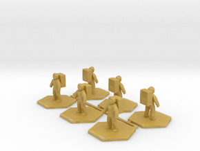 6pk Basic Astronaut hex base figures in Tan Fine Detail Plastic