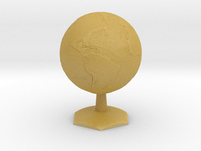 Earth on Hex Stand in Tan Fine Detail Plastic
