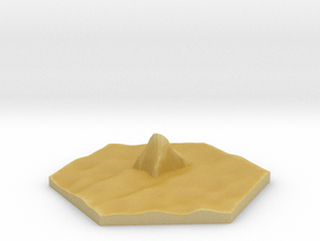 Rock/Mountain no.7 hex tile counter in Tan Fine Detail Plastic
